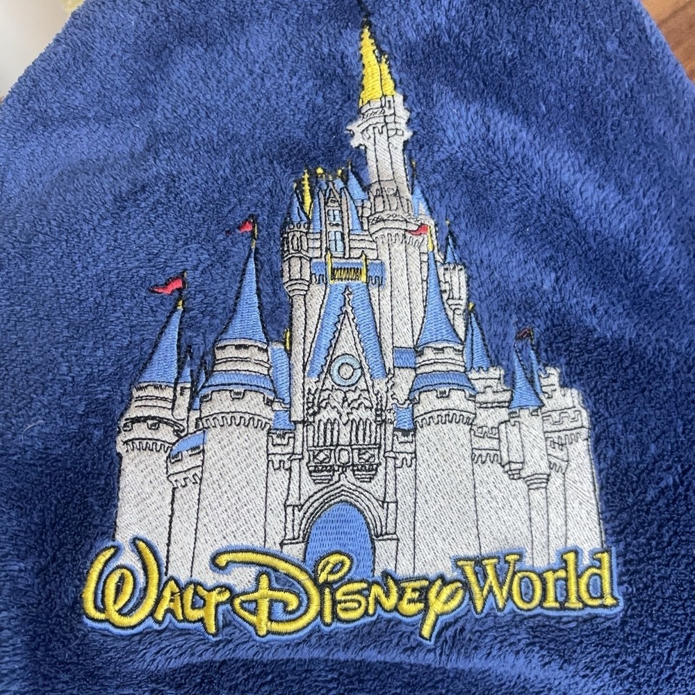Walt Disney World Castle Blue Plush Throw Blanket 50x60 Embroidered